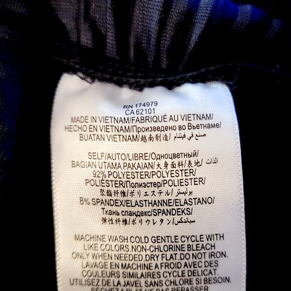 BCBGeneration Culotte Navy Blue & Gold Flake Sleeveless Pleated Knit Jumpsuit SM - Picture 11 of 11